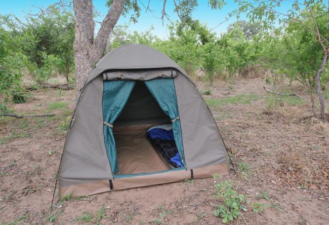 Reise in Botswana, Zelt während der Safari