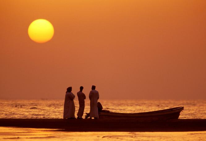 Reise in Oman, Sonnenuntergang im Oman
