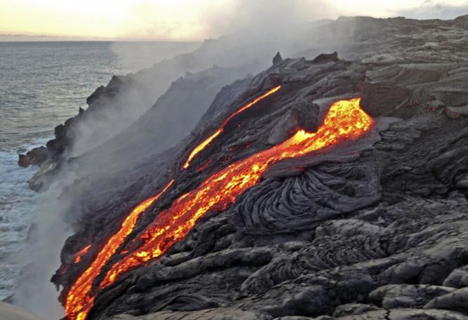 Reise in USA, Lavafluss ins Meer