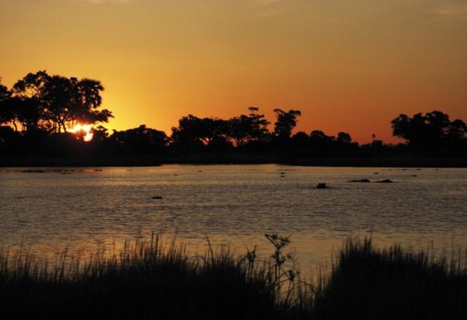 Reise in Botswana, Sonnenuntergang im Okavango Delta