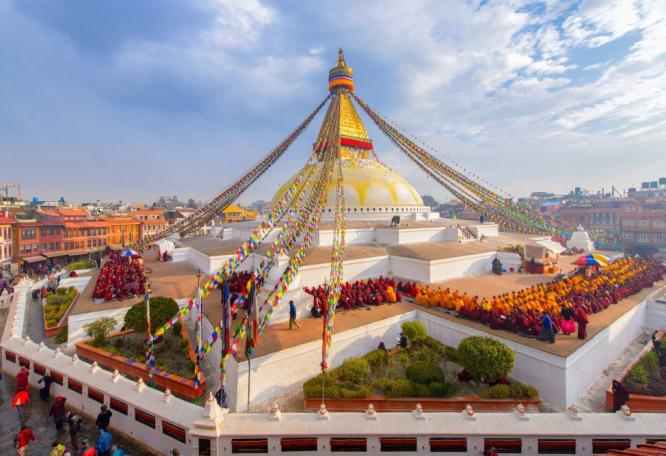 Reise in Nepal, Boudhanath Stupa in Kathmandu