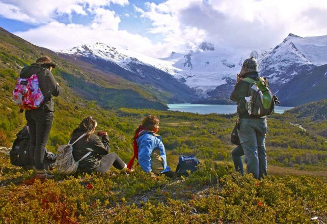 Reise in Argentinien, Wanderpause am Melinquina-Gletscher bei Puerto Guadal