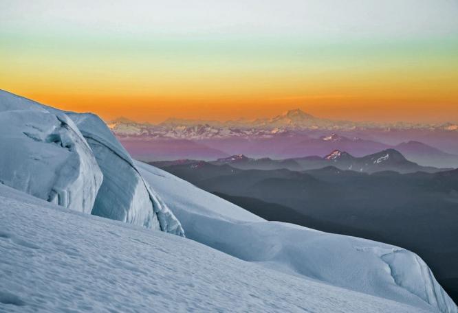 Reise in USA, Blick auf den Mount Baker, Nordkaskaden, Washington State