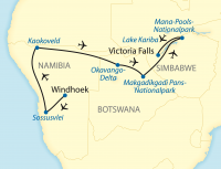 Reise in Botswana, Epische Flug-Safari zu den Naturwundern in drei Ländern (2020/2021)