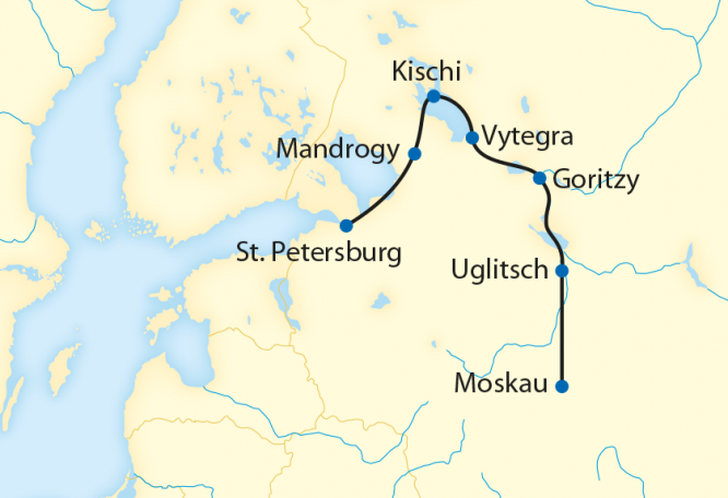 Reise in Russland, Flusskreuzfahrt mit der MS Repin vom Moskwa-Fluss zum Newa-Delta (2020)