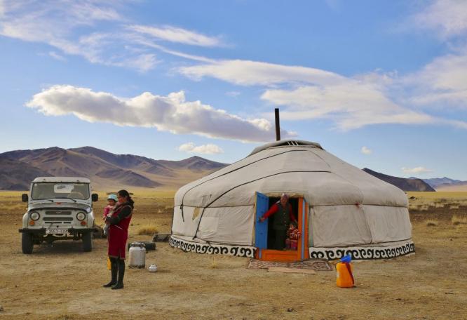 Reise in Mongolei, Kamele in der mongolischen Steppe