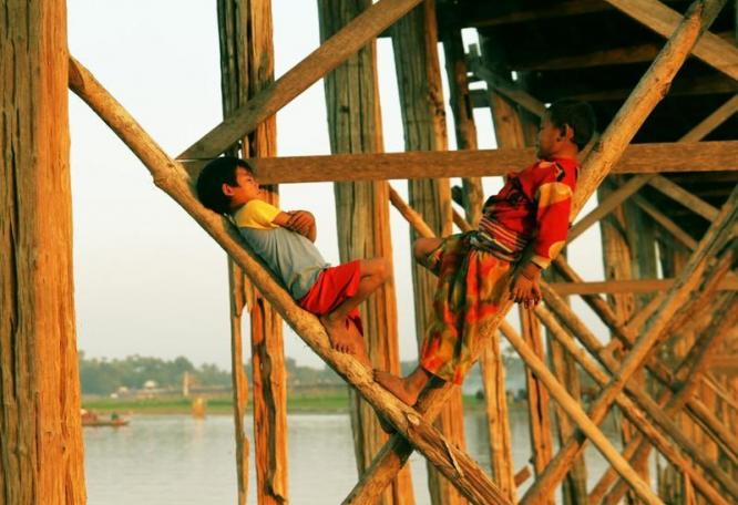 Reise in Myanmar, U-Bein-Brücke in Amarapura