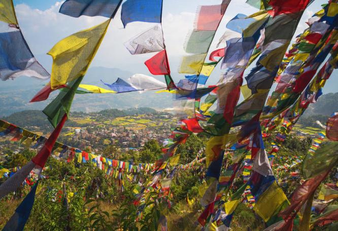 Reise in Nepal, Blick über das Kathmandu-Tal in Nepal