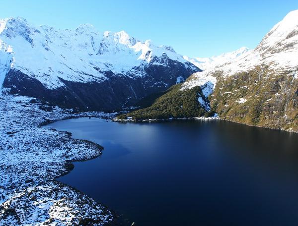 Reise in Neuseeland, Gletschersee auf der Südinsel