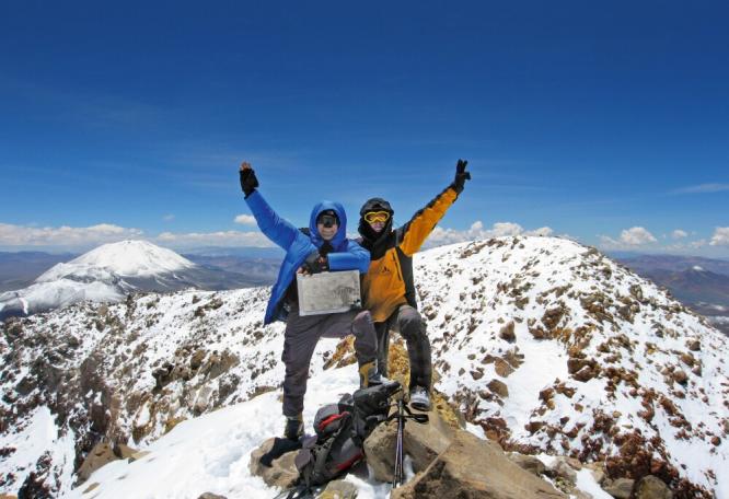 Reise in Chile, Höchste Glücksgefühle auf dem Gipfel des Ojos del Salado, 6893 m.