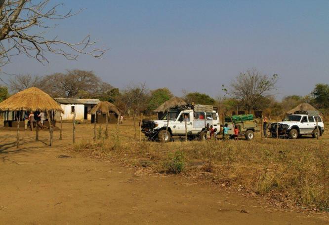 Reise in Sambia, Trockenflussdurchquerung