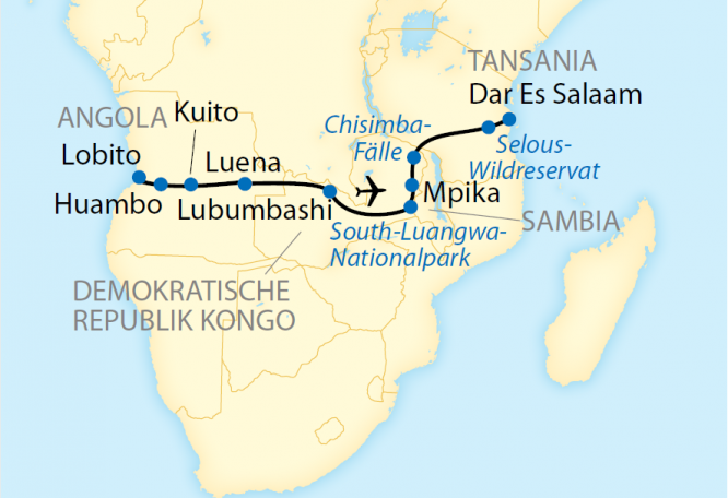 Reise in Angola, Rovos Rail von West nach Ost – Vom Atlantik zum Indischen Ozean (2020/2021)