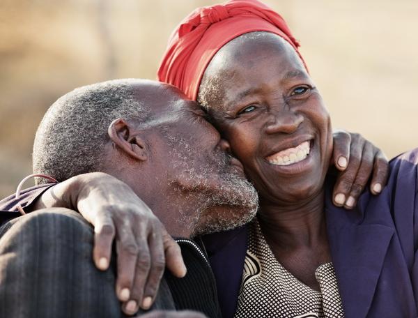Reise in Südafrika, Glückliches afrikanisches Paar