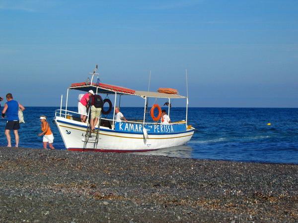 Reise in Griechenland, Bootsausflug auf Santorin