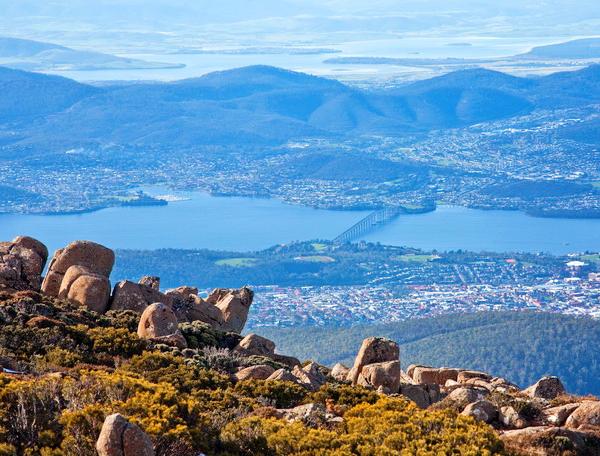 Reise in Australien, Blick auf Hobart