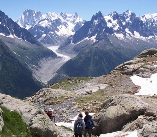 Reise in Frankreich, Landkarte zu Tour du Mont Blanc - Trekkingtour um den höchsten Berg der Alpen Alpinschule Innsbruck