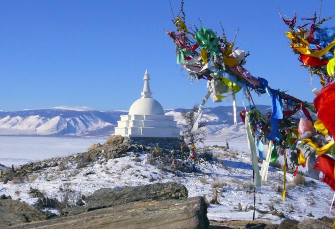 Reise in Russland, Stupa auf Olchon