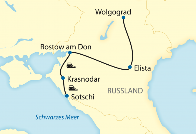 Reise in Russland, Wolga, Kaukasus und Schwarzes Meer (2021)