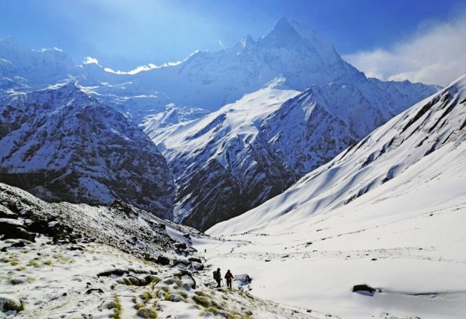 Reise in Nepal, Blick vom Annapurna-Basislager