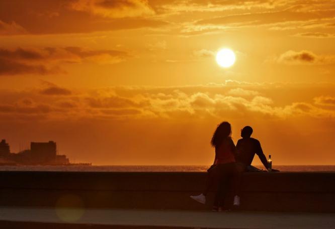 Reise in Kuba, Sonnenuntergang am Strand