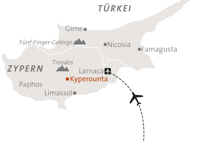 Reise in Zypern, Landkarte zu Zypern - Insel der Aphrodite Alpinschule Innsbruck