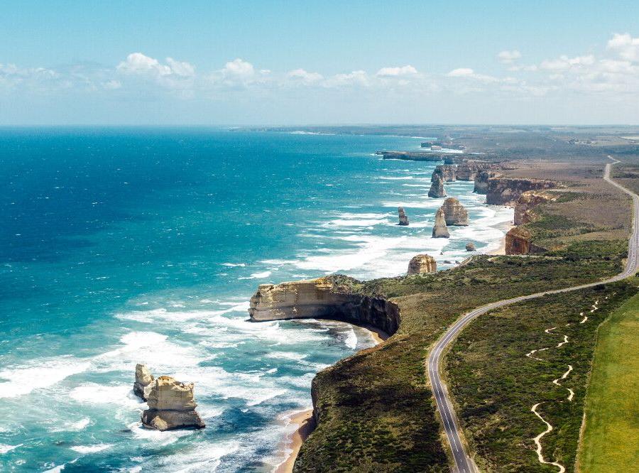 Reise in Australien, Die Zwölf Apostel Felsen entlang der Küstenstraße