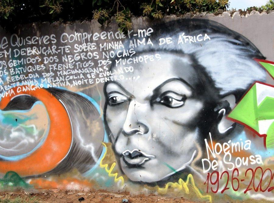 Reise in Mosambik, Mural im Gedenken an Noémia de Sousa, Mafalala, Maputo