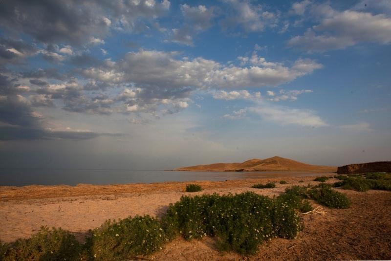 Reise in Usbekistan, Ufer des Aydarkul-Sees in Usbekistan